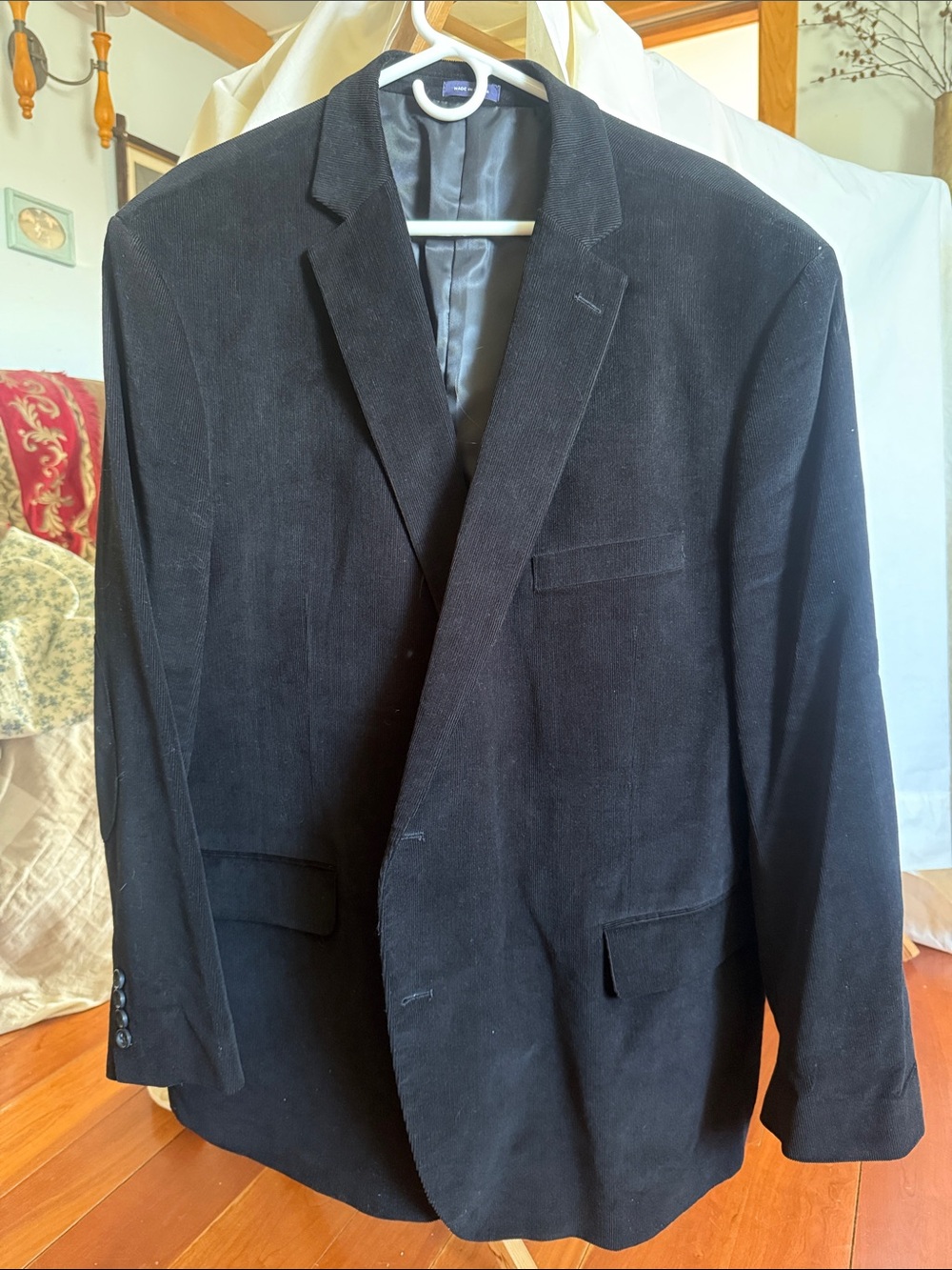 Stafford Black Corduroy Sport Coat Blazer